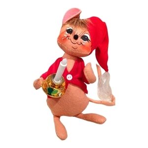 Annalee Christmas 8” nightshirt mouse with candle